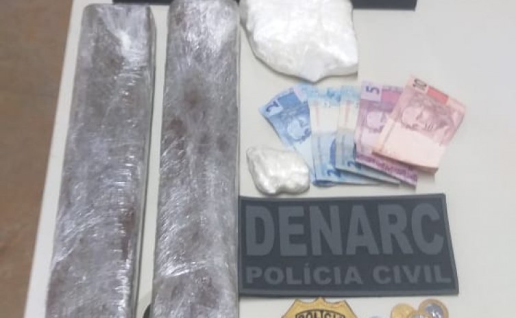 Em Araguaína, 2ª Divisão de Narcóticos da Polícia Civil apreende quase 3kg de drogas e prende mãe e filho por tráfico