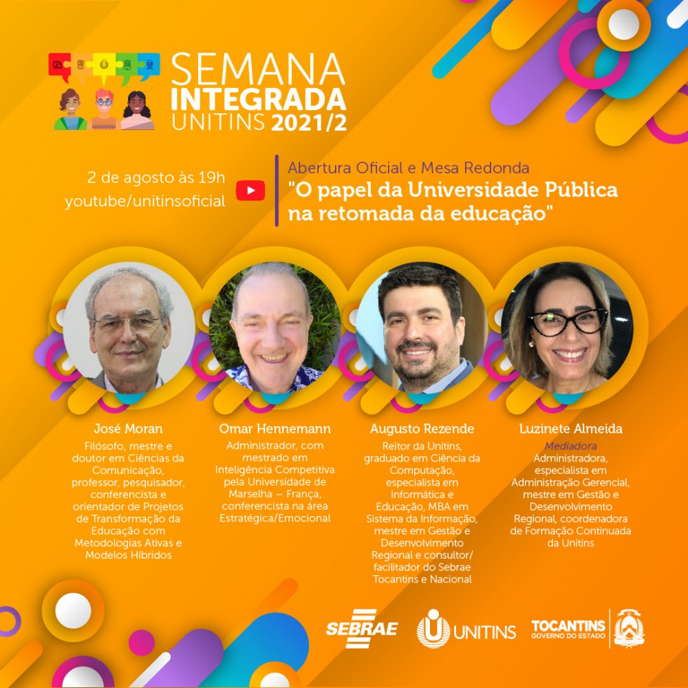 Unitins prepara live sobre o papel da Universidade Pública na retomada da educação pós-pandemia