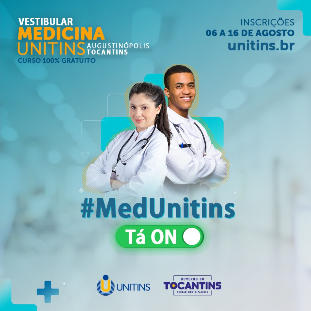 Lançado edital do Vestibular de Medicina da Unitins: inscrições de 06 a 16 de agosto e provas dia 29