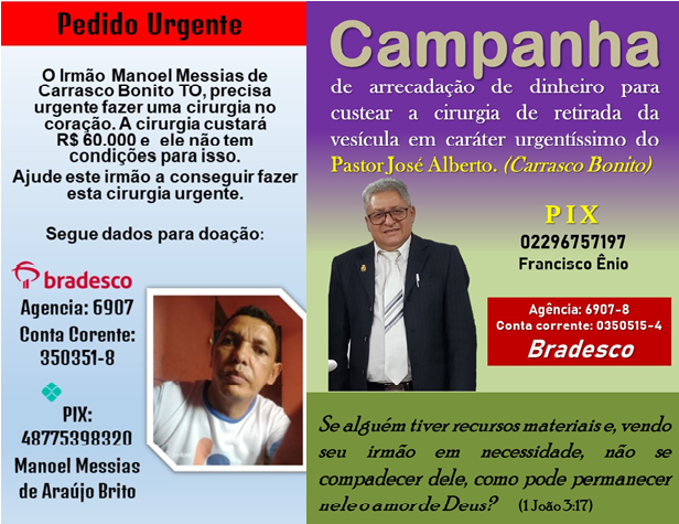CARRASCO BONITO – POPULARES DIVULGAM BANNERS COM PEDIDOS DE AJUDA PARA TRATAMENTOS DE SAÚDE