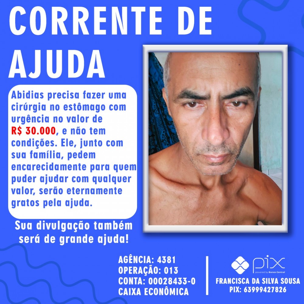 Carrasco Bonito - Nova campanha de populares pede ajuda pra realização de cirurgia