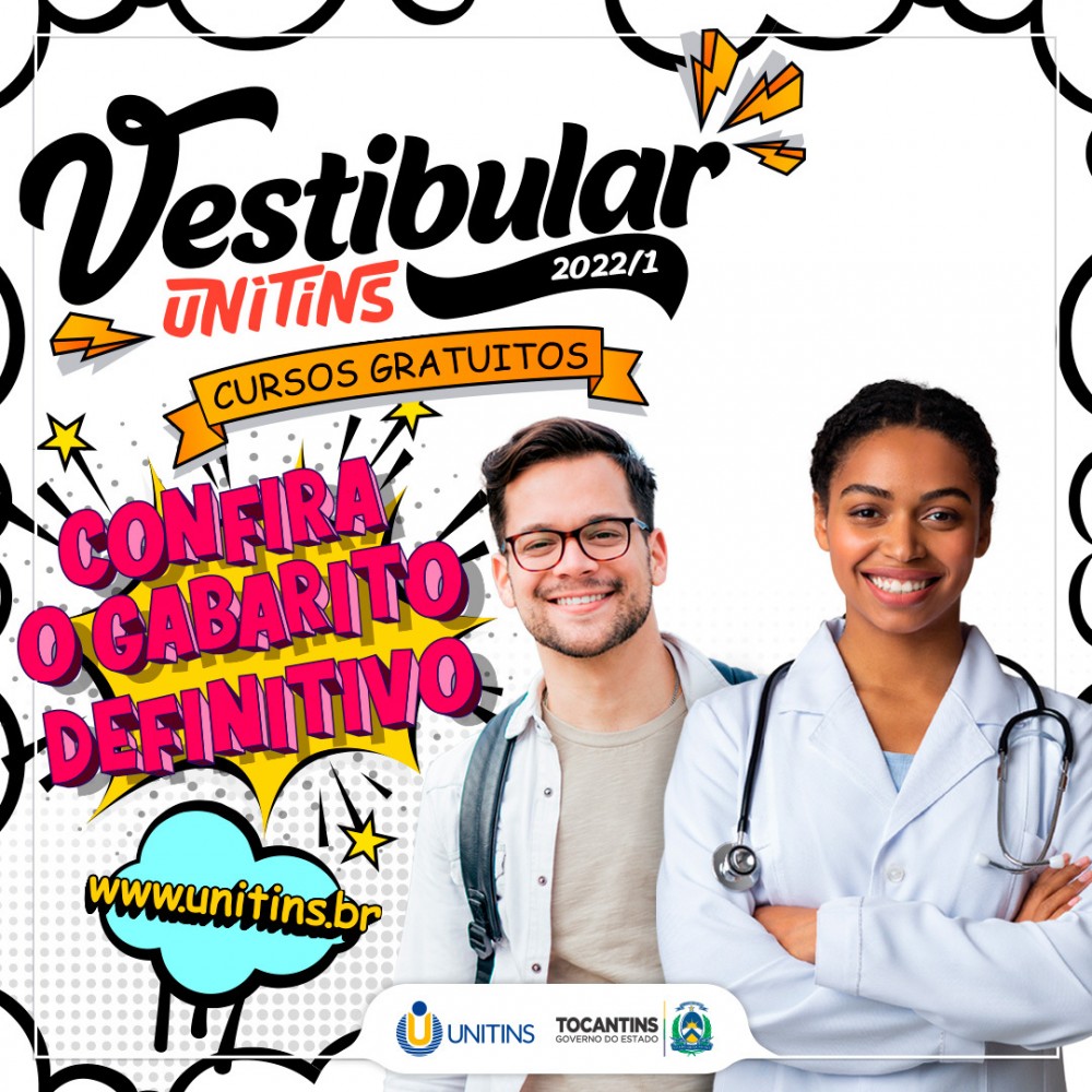 Gabarito definitivo do vestibular 2022/1 da Unitins já está disponível