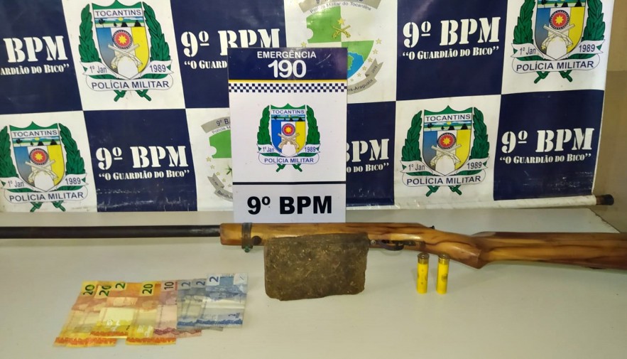 Em Sampaio, PM prende homem acusado de tráfico de drogas e posse ilegal de arma de fogo