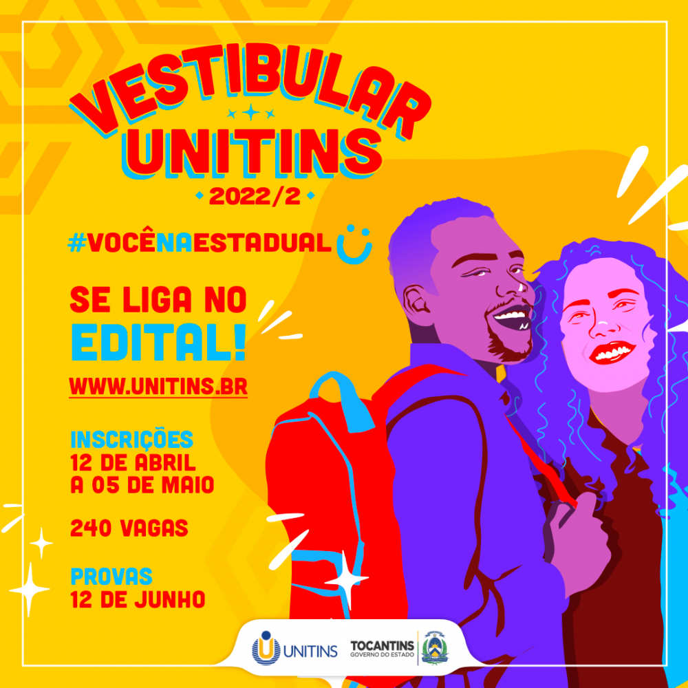 Unitins lança Vestibular 2022/2 com 240 vagas; inscrições começam na próxima 3ª