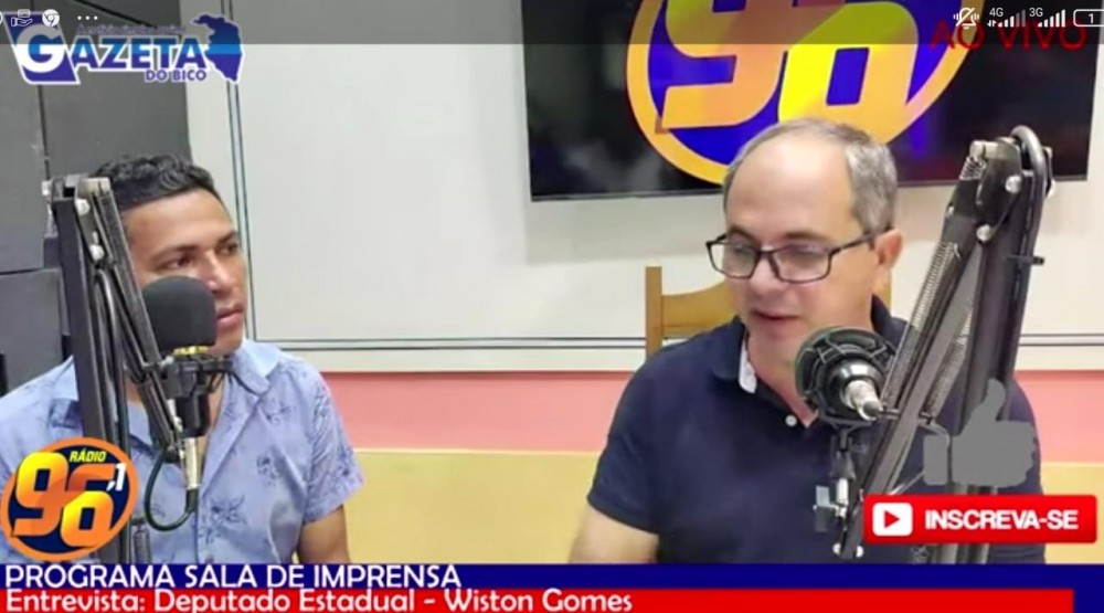 Em entrevista a rádio 96 de Augustinopolis, Wiston Gomes fala de projetos já apresentados em seus primeiros dias de mandato